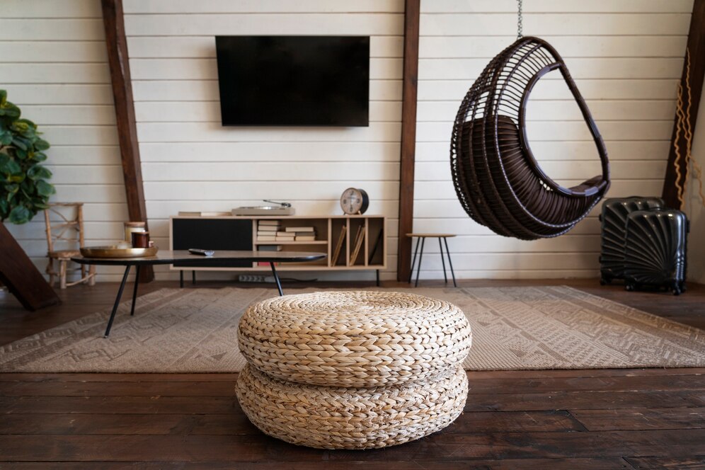 Living Room with Rattan Furniture